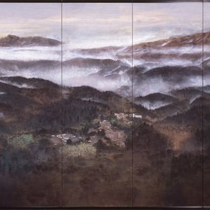 【吉野 山明ける (左)】再興第80回院展